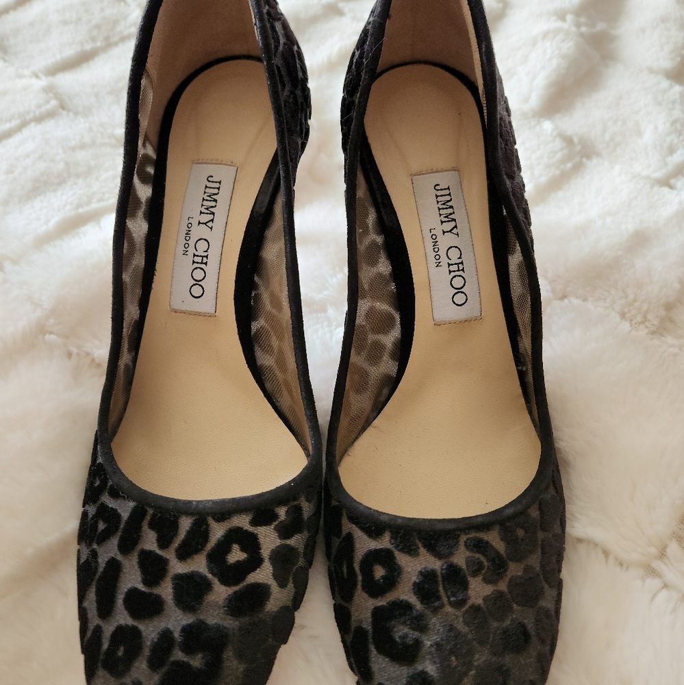Jimmy Choo Black Velvet High heels 2 pairs size 38 & 38 1/2